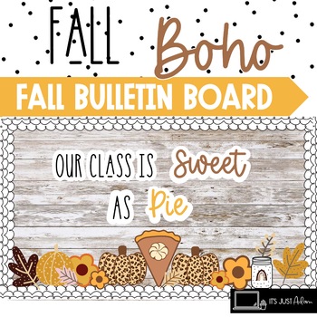 Preview of Sweet as Pie Fall Boho Retro Bulletin Board November Autumn Bulletin Board