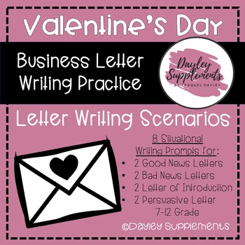 Preview of Business Letter Writing Practice VALENTINE'S DAY