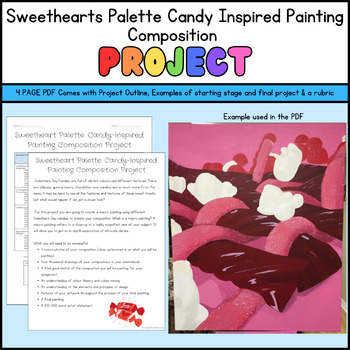 Preview of Candy-Inspired Painting Composition Art Painting Project With Rubric