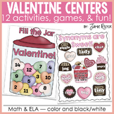 Valentine Math & ELA Centers, Games, & Fun | 12 Activities
