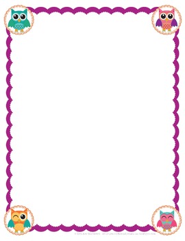 Letterhead, labels and clip art - Cutie Owls Theme by Peacocks and Penguins
