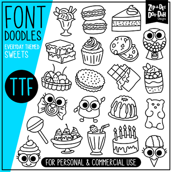 Preview of Sweets Doodle Font {Zip-A-Dee-Doo-Dah Designs}