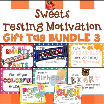 Preview of Sweets Testing Motivation Tags BUNDLE-Crunch, Goldfish, Blow Pop, M&M's & More