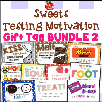 Preview of Sweets Testing Motivation Tags BUNDLE-Nerds, Oreo, Kisses, Fruit Snacks & More