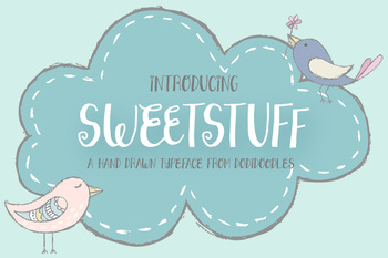 Preview of Sweetstuff Typeface, Handlettered Font and Bonus Doodles