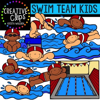 Preview of Swim Team Kids {Creative Clips Digital Clipart}