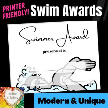 Preview of Swimming Awards- End of the Year/Season- Printer Friendly