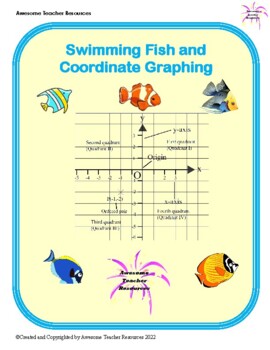 Preview of Swimming Fish Coordinate Grid Practice Worksheet