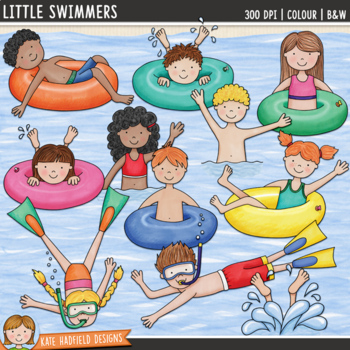 Preview of Swimming Kids Clip Art: Little Swimmers (Kate Hadfield Designs)