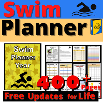 Preview of Swimming Planner Planning Swim Coach Records Coaching Digital Print Editable
