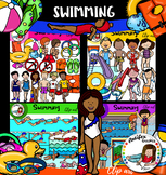 Swimming clip art- big set of 125 items!