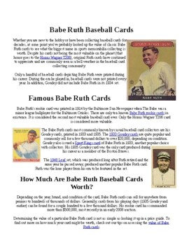 babe ruth baseball card swindle