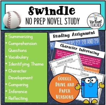Preview of Swindle - Complete Novel Study (Book Club) - Online/Digital and Paper Versions