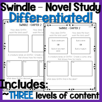 Preview of Swindle Novel Study - Differentiated