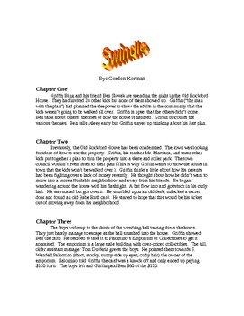 Preview of Swindle by Gordon Korman Summaries, Websites & Comprehension Packet