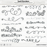 Decorative Swirl Page Dividers Accents, Flourish Borders C
