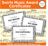 Music Award Certificates - Swirls