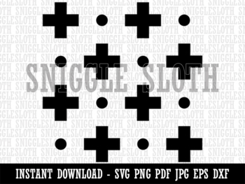 Swiss Cross with Dots Repeating Pattern Clipart Instant Digital ...