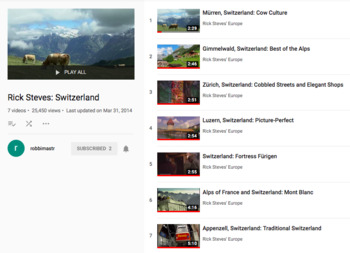 Preview of Switzerland Tourism Video links with Guide (in English) (die Schweiz)