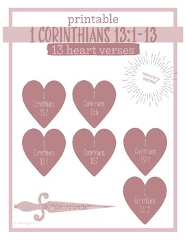 Preview of Sword Drills | Memory Verses About Love | 1 Corinthians 13 | Charlotte Mason