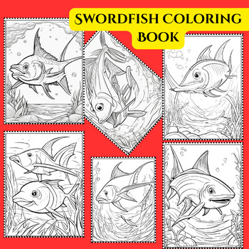 Preview of Swordfish Coloring  Book For Children & Adults -New Coloring Themes For 2024
