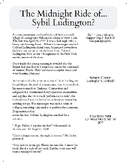 Sybil Ludington Close Read