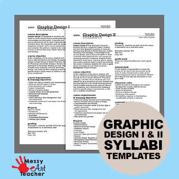 Preview of Graphic Design I and II Syllabus Template for High School