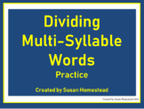 Syllabication Dividing Words Into Syllables Practice 3/4 S
