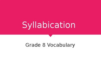 Preview of Syllabication Flashcards Grade 8