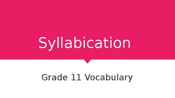 Preview of Syllabication Grade 11 Flashcards