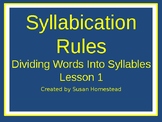 Syllabication Rules Dividing Words Into Syllables Lesson 1