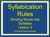 Syllabication Rules Dividing Words Into Syllables Lesson 3