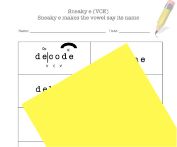 Preview of Syllabication: Sneaky e Worksheet