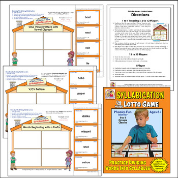 Preview of Syllabication Word Game Phonics Dyslexia Reading Summer Practice