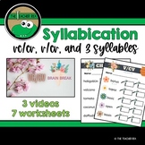 Syllabication (vc/cv, v/cv, 3 syllable words) - worksheets