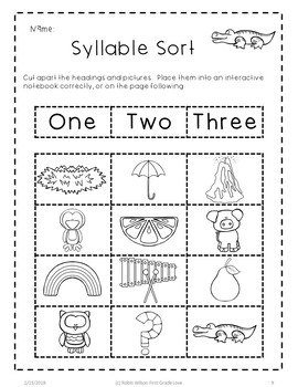 Syllables for First Grade by Robin Wilson First Grade Love | TpT