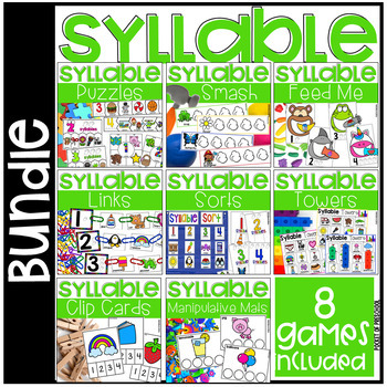 Preview of Syllable Activities Bundle for Preschool, Pre-K, Kindergarten
