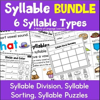 Preview of Syllable Activities GROWING Bundle