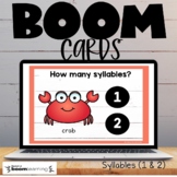 Syllable Boom Cards with 1 and 2 Syllables