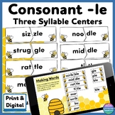 Consonant -le Syllable Centers, Sort, Game and Word Buildi