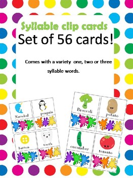 Preview of Syllable Clip cards