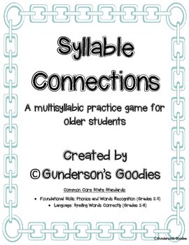Preview of Syllable Connections - A Multisyllabic Word Game