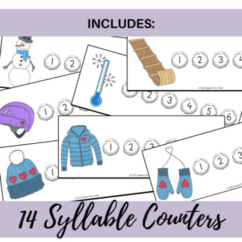 Syllable Counting | Winter Syllable Counters | Speech Therapy | TPT