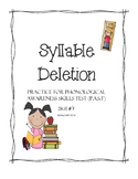 Syllable Deletion Practice - Phonological Awareness Skills