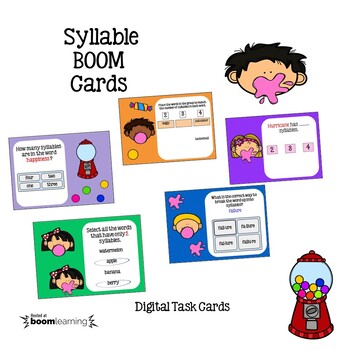 Preview of Syllable Digital Task Cards- BOOM Learning