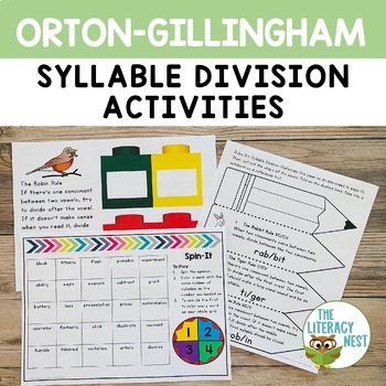 Preview of Syllable Division Activities for Explicit Phonics and Orton-Gillingham
