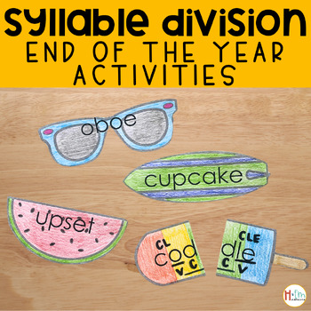 Preview of Syllable Division Activity│End of the Year│Orton Gillingham│Summer