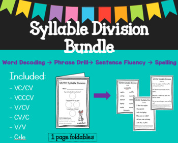 Preview of Syllable Division BUNDLE: words, phrases, sentences and spelling
