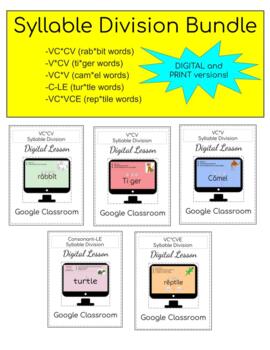 Preview of Syllable Division Bundle (Orton-Gillingham) DIGITAL and PRINT versions