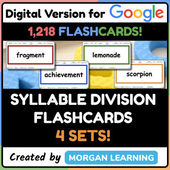 Preview of Syllable Division Flashcard Bundle: 4 Sets with 1,218 Flashcards!